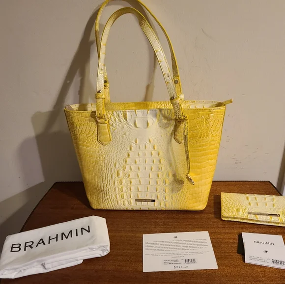 Brahmin Sunbeam Medium Misha Tote & Ady Wallet - Picture 1 of 14